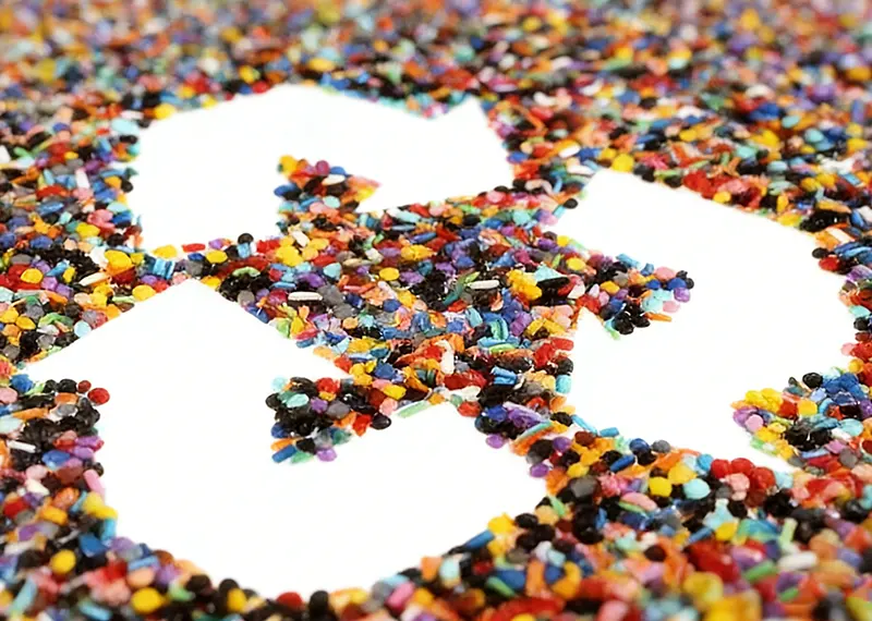 Kraften hos återvinningsbara råmaterialpartiklar